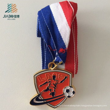 Custom 40mm Red Enamel Promotion Gift Soccer Trophy or Metal Football Medal